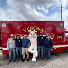 Verona Fire Department with Easter Bunny